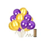 5DM 40 Adet Metalik Sedefli Mor, Altın Balon Seti