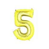5DM 5 Rakam Folyo Balon, 100 cm, Sarı