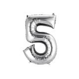 5DM 5 Rakam Folyo Gümüş Balon Küçük 35 Cm