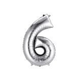 5DM 6 Rakam Folyo Gümüş Balon Küçük 35 Cm