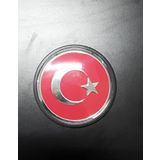 5DM-8 Cm Yuvarlak Plastik Yapışkanlı Türk Bayrağı Arma