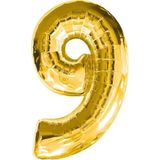 5DM 9 (gold) Rakam Folyo Balon - 90 Cm - Altın Folyo Rakam Balon