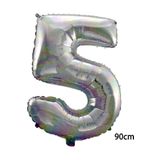 5DM 90 Cm 5 Rakamı Folyo Balon Gümüş