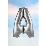 5DM A Harfi Gümüş Folyo Balon 100 Cm 40 Inç 1 Metre Silver
