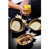5DM-Ananas Ve Yaprak Model Çerezlik - Sunumluk Gold 6 Lı Set