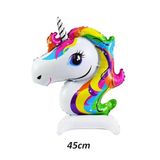 5DM Ayaklı Unicorn Folyo Balon, Çok Renkli, 45cm, Masa Üstü Boy Balon