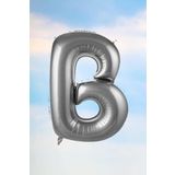 5DM B Harfi Gümüş Folyo Balon 100 Cm 40 Inç 1 Metre Silver