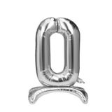 5DM Balon 0 Rakamı Ayaklı Folyo Balon Gümüş