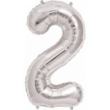 5DM Balon 2 Rakamı Gümüş 100 Cm Folyo Balon