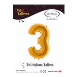 5DM Balon 3 Rakam Altın Folyo Balon 40 Inç