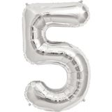 5DM Balon 5 Rakamı Gümüş 100 Cm Folyo Balon