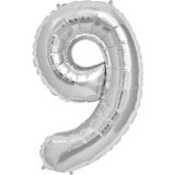 5DM Balon 9 Rakamı Gümüş 100 Cm Folyo Balon