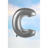 5DM C Harfi Gümüş Folyo Balon, 100 cm, 40 inç, 1 Metre