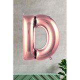 5DM D Harfi Rose Gold Folyo Balon, 100 cm, 40 inç, 1 Metre