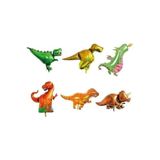 5DM Dinozor Tema 6'lı Folyo Balon Seti, 35 cm, Renkli, Doğum Günü Parti Balonu