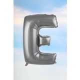 5DM E Harfi Gümüş Folyo Balon 100 Cm 40 Inç 1 Metre Silver