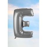 5DM E Harfi Gümüş Folyo Balon, 100 cm, 40 inç, 1 Metre