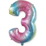 5DM Folyo Balon Rakam 3, 40 İnç, Rengarenk