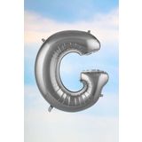5DM G Harfi Gümüş Folyo Balon 100 Cm 40 Inç 1 Metre Silver
