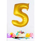 5DM Gold Rakam Folyo Balon Gold Sayı Balonlar 16 Inç 40 Cm