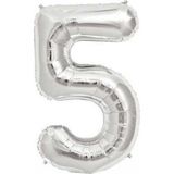 5DM Gümüş Folyo Balon Sayılı Helyum Balon 100 Cm Dev Boy 5