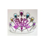 5DM Gümüş Renk Happy Birthday Yazılı Doğum Günü Tacı 60 Cm