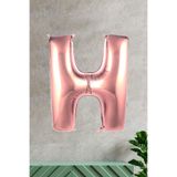 5DM H Harfi Rose Gold Folyo Balon 100 Cm 40 Inç 1 Metre Baş Harf Balon