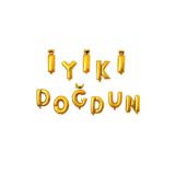 5DM Kazanabil Iyiki Doğdun Set Altın Renkli Folyo Balon Harfler 40cm