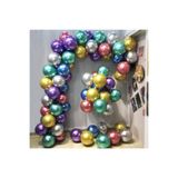 5DM Krom Balon 50 Adet, Renkli, 5 Metre Balon Zinciri Seti