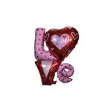 5DM Love Kalpli Folyo Balon, Kırmızı ve Pembe, Çocuk Partileri İçin