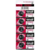 5dm-Maxell CR2032 3V Lityum Düğme Pil 5'li Paket Güçlü Performans ve Uzun Süreli Kullanım - Kırmızı
