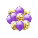 5DM Mor Gold Konfetili Balon, 10 Adet, Parti Süslemesi