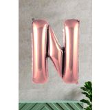 5DM N Harfi Rose Gold Folyo Balon 100 Cm 40 Inç 1 Metre Baş Harf Balon