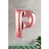5DM P Harfi Rose Gold Folyo Balon 100 Cm 40 Inç 1 Metre Baş Harf Balon