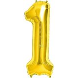 5DM Rakam Folyo Balon 1 Rakamı Büyük Boy Balon Altın Sarısı/dore 100cm