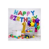 5DM Renkli Happy Birthday Doğum Günü Balon Seti, Çok Renkli