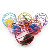 5dm ® Renkli Metal Kafesli Peluş Fareli Kedi Köpek Oyuncağı Oyun Topu 6 cm