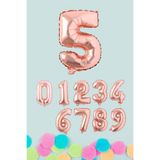 5DM Rose Gold Rakam Folyo Balon, 40 cm, Sayı Balonları