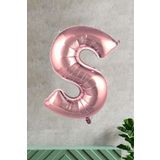 5DM S Harfi Rose Gold Folyo Balon 100 Cm 40 Inç 1 Metre Baş Harf Balon