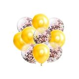 5DM Sarı Şeffaf Konfetili Balon, Parti Dekoru