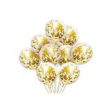 5DM Şeffaf Gold Konfetili Balon, 10 Adet, Çok Renkli