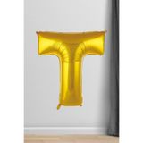 5DM T Harfi Folyo Balon Gold 100 Cm 40 Inç 1 Metre Altın