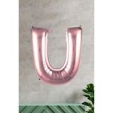 5DM U Harfi Rose Gold Folyo Balon 100 Cm 40 Inç 1 Metre Baş Harf Balon