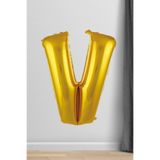 5DM V Harfi Folyo Balon Gold 100 Cm 40 Inç 1 Metre Altın