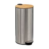 5five Çöp Kovaları Simply Smart Bambou 30 Lt Metal Inox