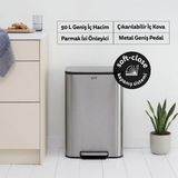 5Five Titan 50 L Metal Pedallı Çöp Kovası - Soft Close, Kolay Temizlik, Çıkarılabilir İç Kova, Paslanmaz Çelik