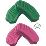 5gen Tasarım Tava ve Tencereler Için Uyumlu Isıya Dayanıklı Silikon Tutacak Set (2 Set 4 Adettir) - Yeşil - Pembe