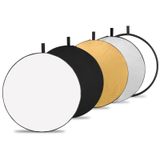 5'i 1 arada ışık reflektörü, yuvarlak, 80 cm, katlanabilir, kulplu ve çantalı, stüdyo aydınlatması ve dış mekan aydınlatması için - altın/gümüş/beyaz/siyah/yarı saydam