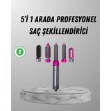 5’i 1 Arada Saç Şekillendirici Set Ergonomik Tasarım ve Isıya Dayanıklı 5 Parça Profesyonel Performans - Renkli