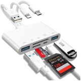 5'i 1 Arada Type-C Hub Adaptörü - 3 Farklı Bağlantı Girişi, 2 Adet USB, SD TF PD Reader Kart Okuyucu, Ultra Hızlı Veri Aktarımı, Çok Portlu Çoklayıcı ve Çevirici Type-C HDMI Hub Adaptör
